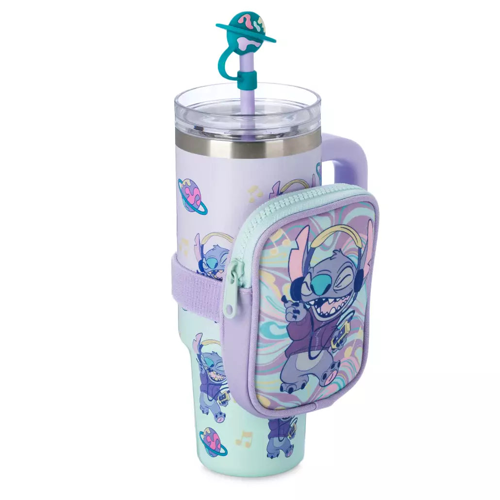 “Pre-order” HKDL - Stitch Stainless Steel Travel Tumbler with Straw and Zip Case, Lilo & Stitch