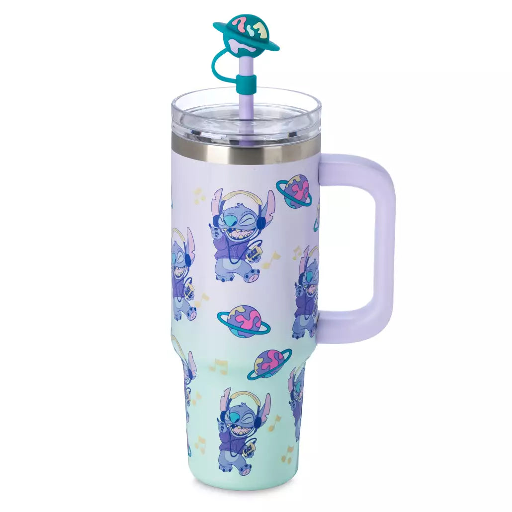 “Pre-order” HKDL - Stitch Stainless Steel Travel Tumbler with Straw and Zip Case, Lilo & Stitch