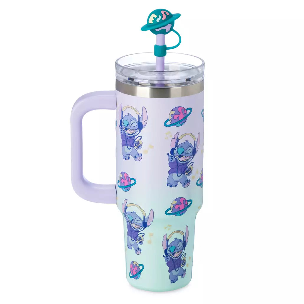 “Pre-order” HKDL - Stitch Stainless Steel Travel Tumbler with Straw and Zip Case, Lilo & Stitch