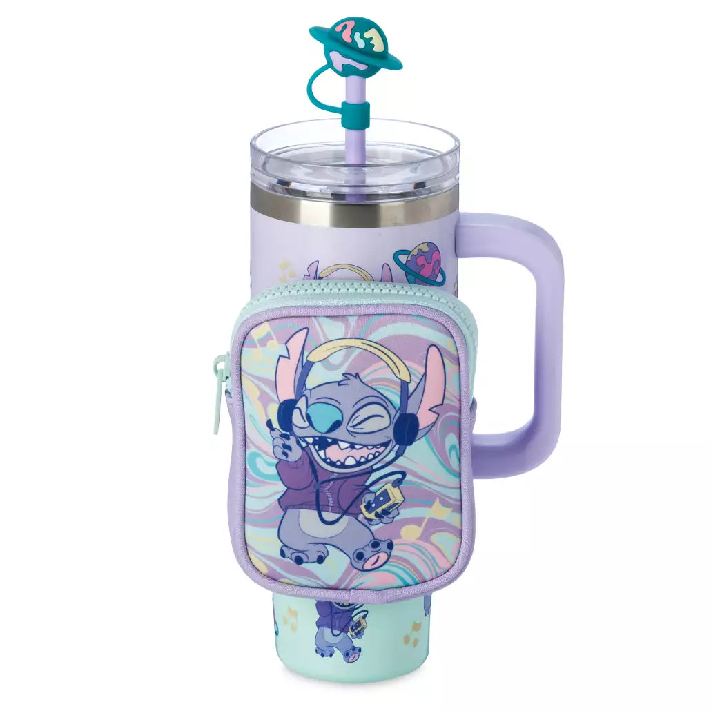 “Pre-order” HKDL - Stitch Stainless Steel Travel Tumbler with Straw and Zip Case, Lilo & Stitch