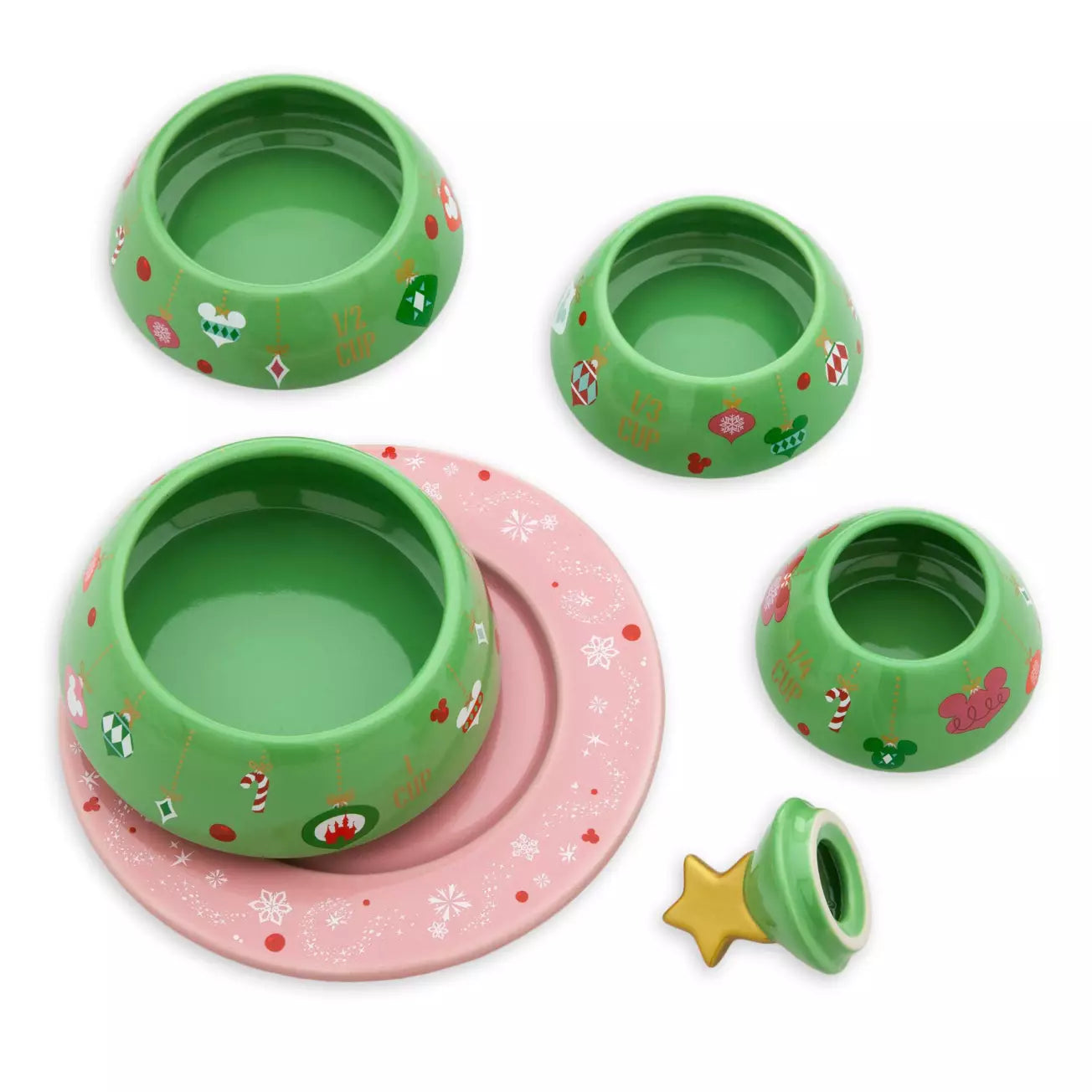 “Pre-order” HKDL - Mickey and Minnie Mouse Icon Holiday Ceramic Measuring Cup Set