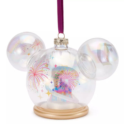 “Pre-order” HKDL - Tinker Bell and Sleeping Beauty Castle Glass Ball Ornament, Disneyland 70th Anniversary