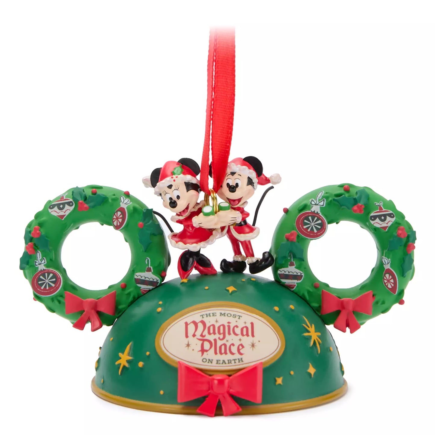"Pre-Order" HKDL - Mickey and Minnie Mouse Festive Ears Hat Ornament