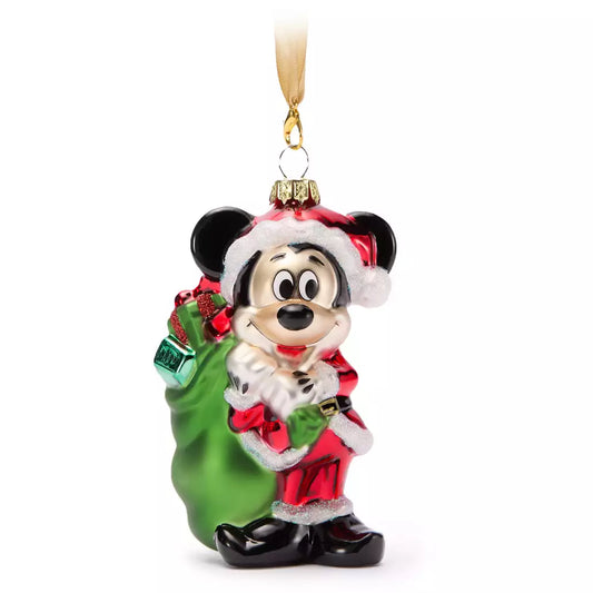 “Pre-order” HKDL - Santa Mickey Mouse Holiday Glass Ornament
