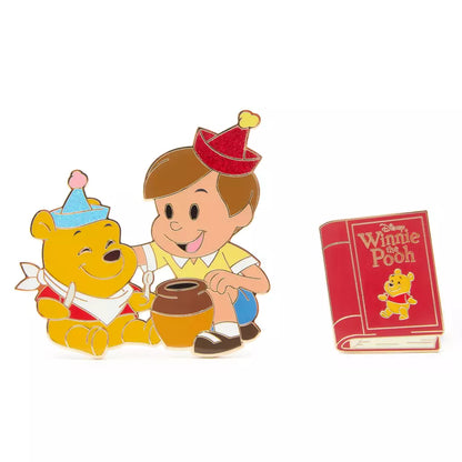 "Pre-Order" HKDL - Winnie the Pooh and Christopher Robin 2-Piece Pin Set, Hundred Acre Wood Series, December