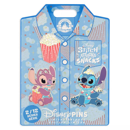 「予約注文」HKDL - スティッチアタックスナック限定リリースピンセット、ポップコーン、2月