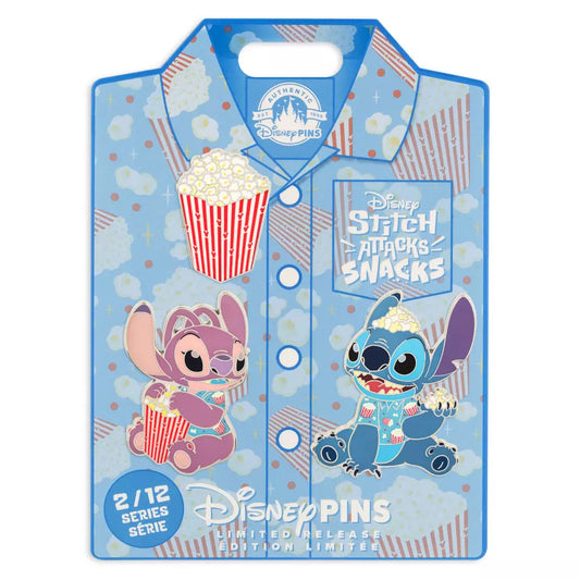 “Pre-order” HKDL - Stitch Attacks Snacks Limited Release Pin Set, Popcorn, February