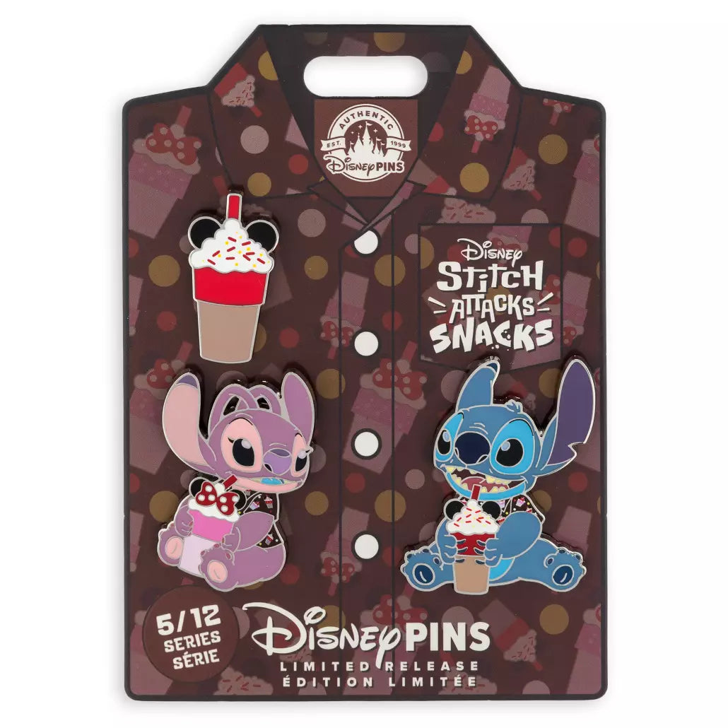 “Pre-order” HKDL - Stitch Attacks Snacks Limited Release Pin Set, Ice Cream Soda, May