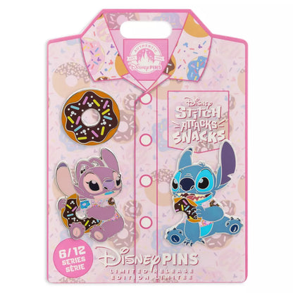 “Pre-order” HKDL - Stitch Attacks Snacks Limited Release Pin Set, Donut, June