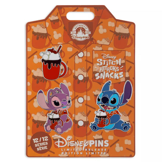 “Pre-order” HKDL - Stitch Attacks Snacks Pin Set, Hot Chocolate, December