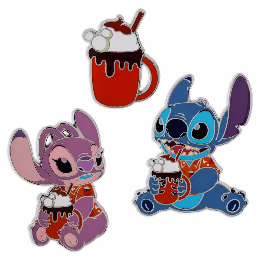 “Pre-order” HKDL - Stitch Attacks Snacks Pin Set, Hot Chocolate, December