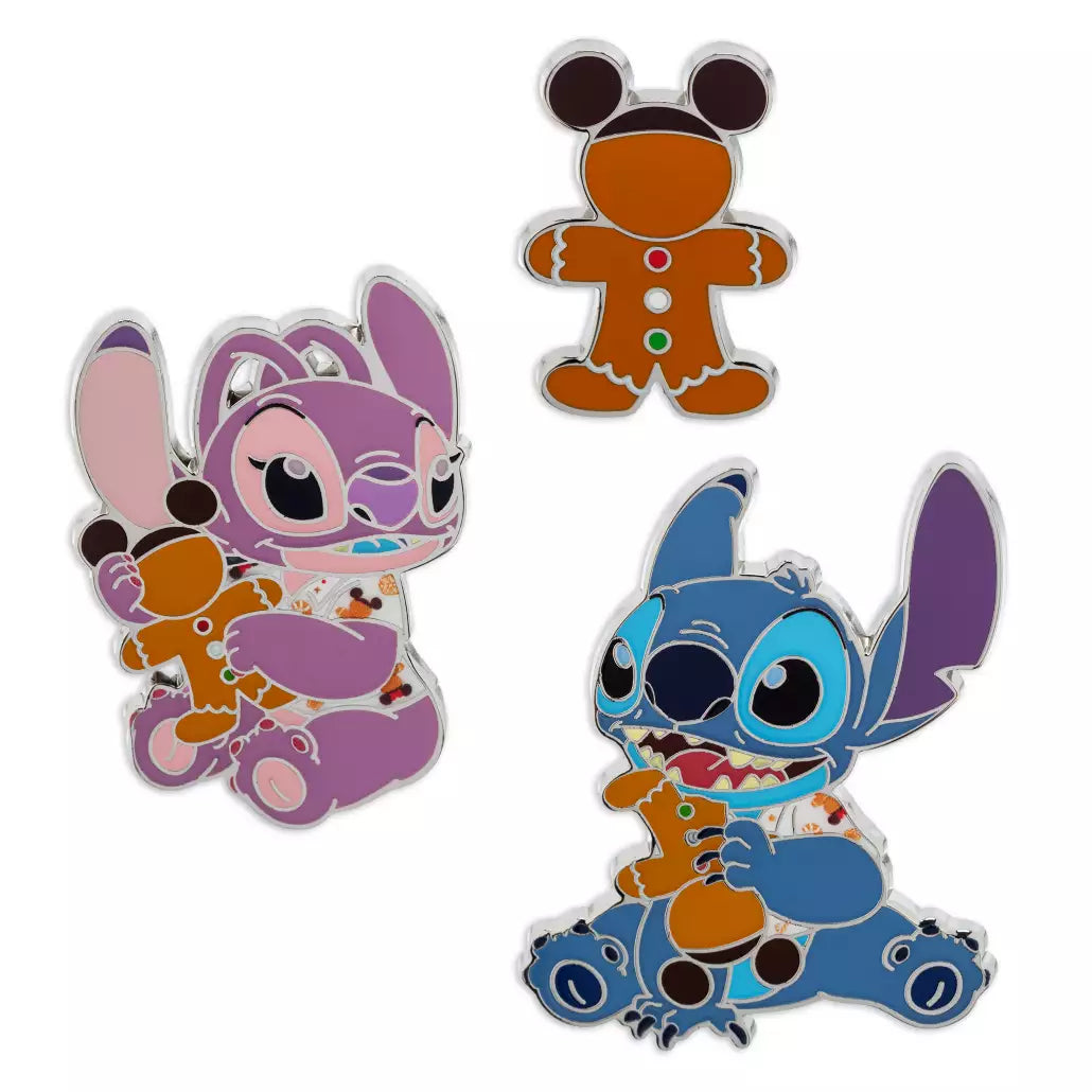 “Pre-order” HKDL - Stitch Attacks Snacks Pin Set, Gingerbread, November