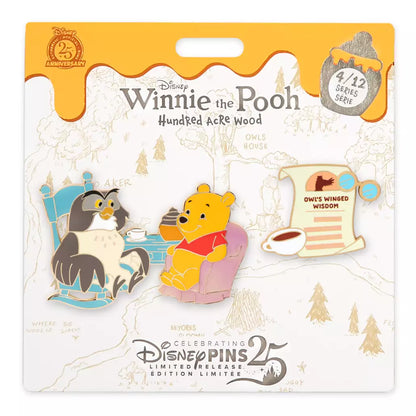 "Pre-Order" HKDL - Winnie the Pooh and Owl 2-Piece Pin Set, Hundred Acre Wood Series, April