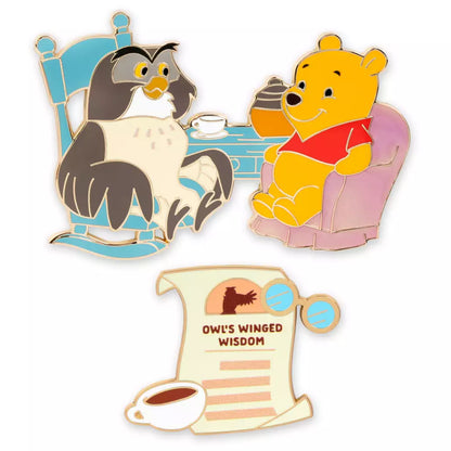 "Pre-Order" HKDL - Winnie the Pooh and Owl 2-Piece Pin Set, Hundred Acre Wood Series, April