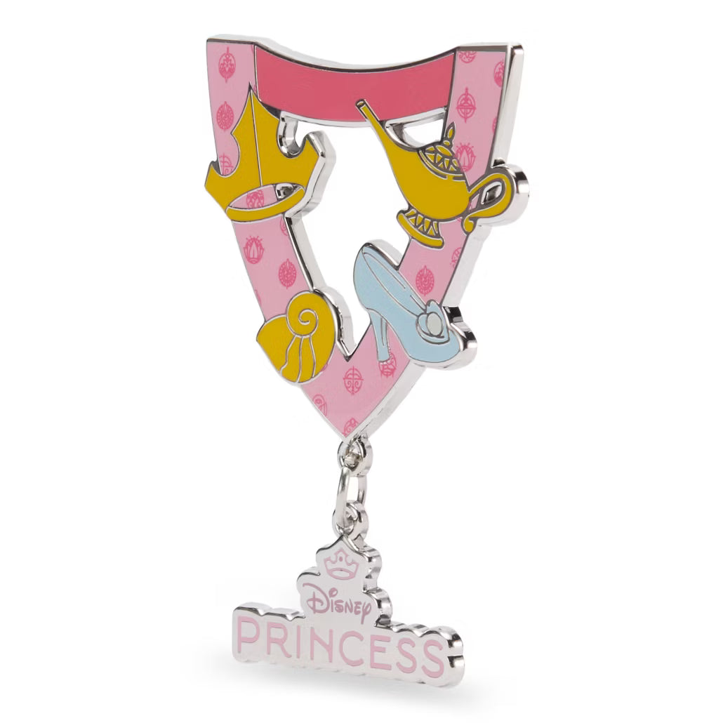 "Pre-Order" HKDL - Disney Princesses Lanyard Pin with Crown, Shell, Slipper & Lamp