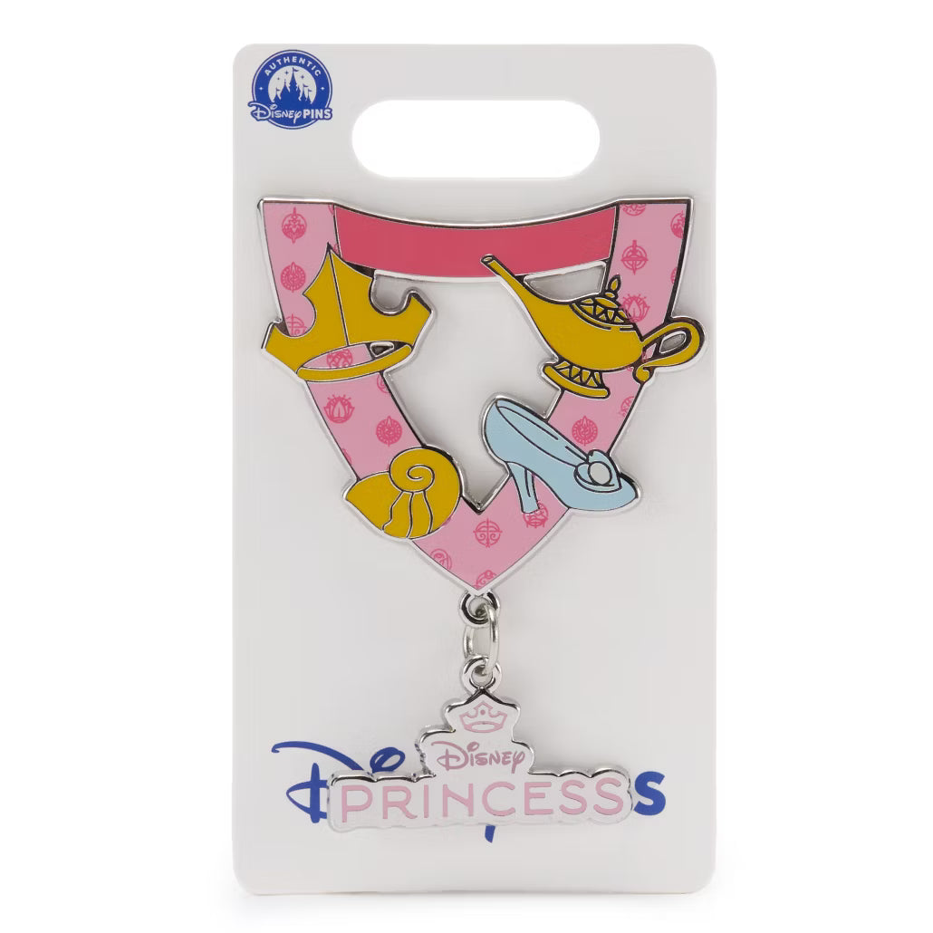 "Pre-Order" HKDL - Disney Princesses Lanyard Pin with Crown, Shell, Slipper & Lamp