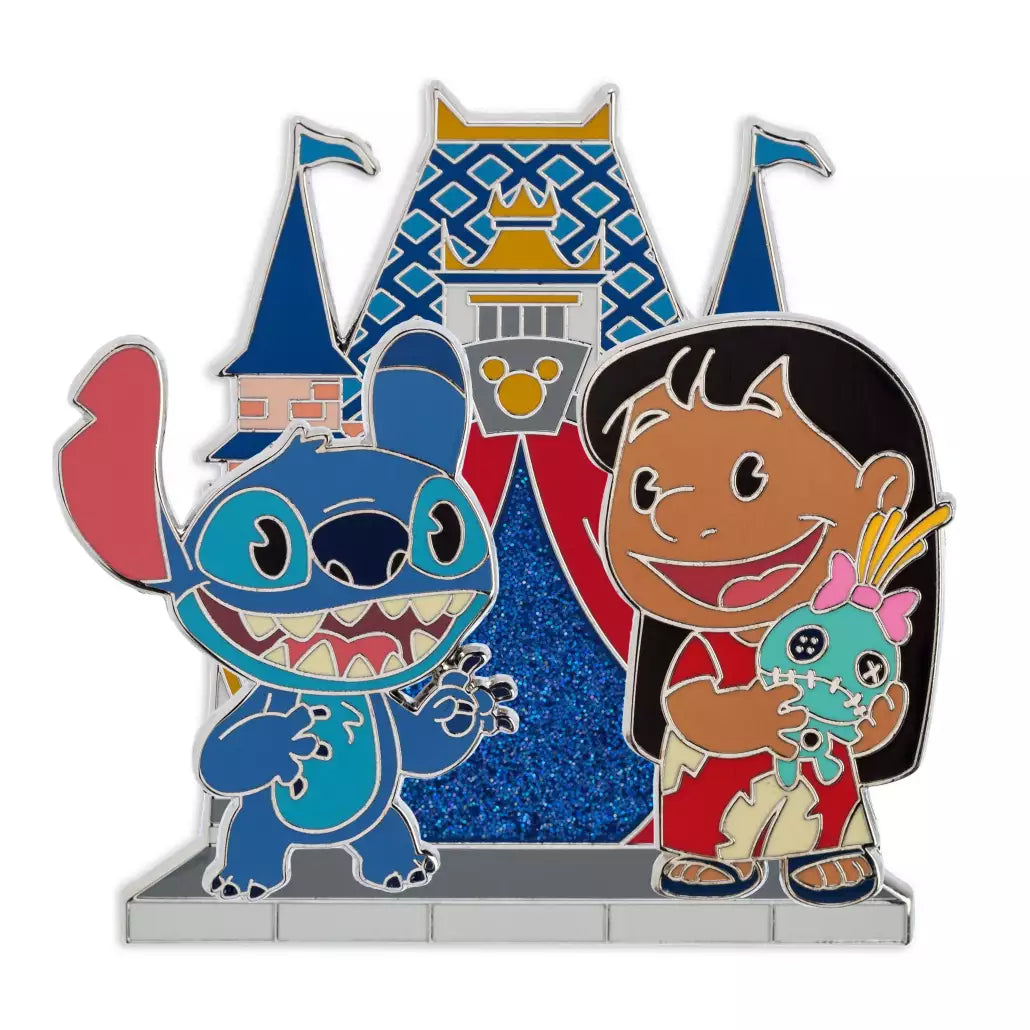 "Pre Order" HKDL - Lilo & Stitch Build-a-Pin 3-Piece Starter Set with Castle Stage Base Pin