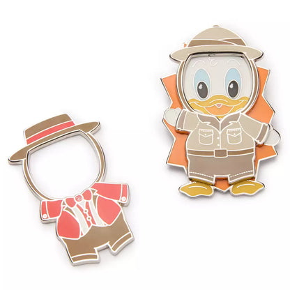 "Pre-Order" HKDL - Donald Duck Disney Park Pal Outfits Magnetic Bugle Player and Explorer Pin Set