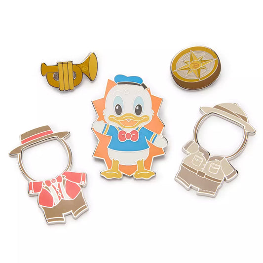 "Pre-Order" HKDL - Donald Duck Disney Park Pal Outfits Magnetic Bugle Player and Explorer Pin Set
