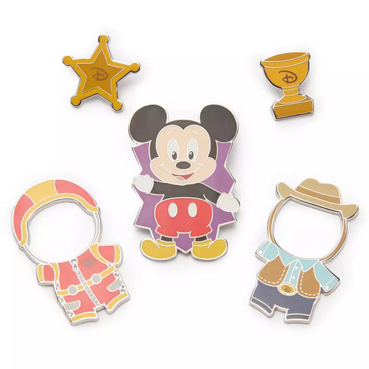 "Pre-Order" HKDL - Mickey Mouse Disney Park Pal Outfits Magnetic Sheriff & Wrestler Pin Set