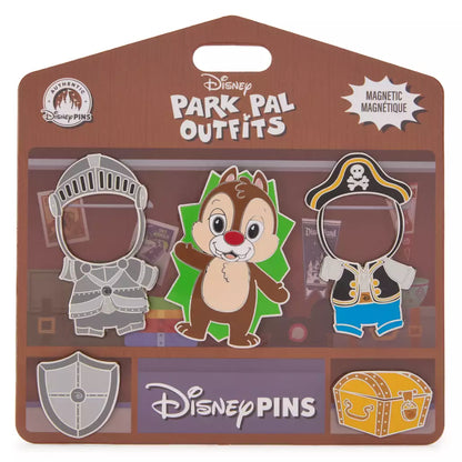 "Pre-Order" HKDL - Dale Disney Park Pal Outfits Magnetic Knight & Pirate Pin Set