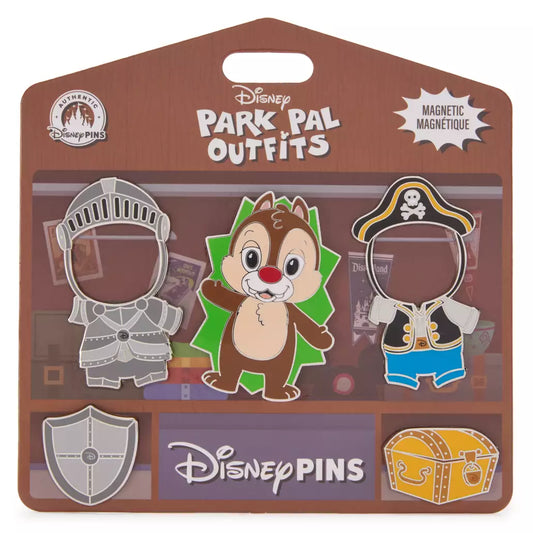 "Pre-Order" HKDL - Dale Disney Park Pal Outfits Magnetic Knight & Pirate Pin Set