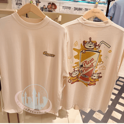 “Pre-order” HKDL - PIZZA PLANET CUP WASHED GRAPHIC BOXY TEE for Adults, TOY STORY X GROCERY 2026