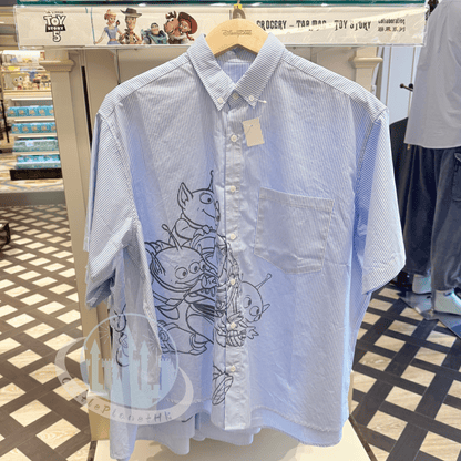 “Pre-order” HKDL - BUZZ & ALIENS STRIPE SHORT SLEEVE SHIRT for Adults, TOY STORY X GROCERY 2026