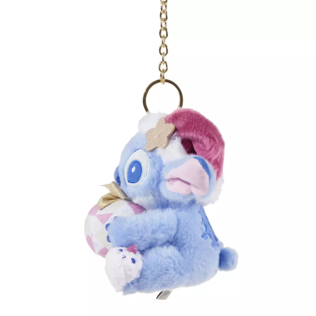 HKDL - Stitch Holiday Plush Keychain (Gifting Stitch)【Ready Stock】
