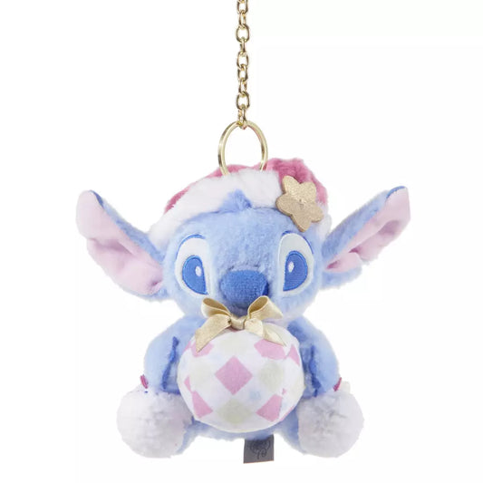 HKDL - Stitch Holiday Plush Keychain - Hug with Gift Box (Gifting Stitch - Winter 2023)【Ready Stock】