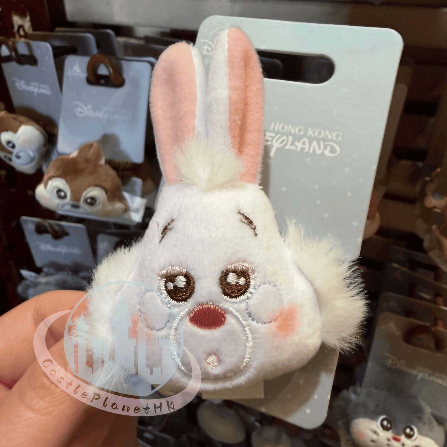 "Pre-Order" HKDL - White Rabbit Head Plush Hair Scrunchie Accessories, Cute Style 2026