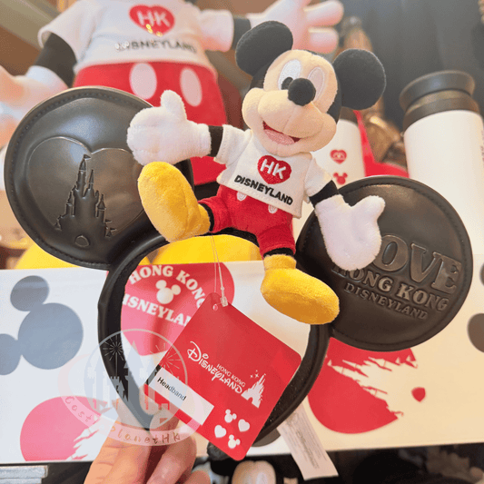 "Pre-Order" HKDL - Mickey Plush Sitting Leather ears Headband for Adults, Love Hong Kong Disneyland 2026