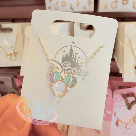 "Pre-Order" HKDL - The Little Mermaid Ariel Minnie Mouse Ear Headband Necklace