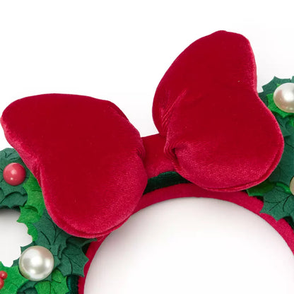 "Pre-Order" HKDL - Minnie Mouse Holiday Wreath Ears Headband for Adults