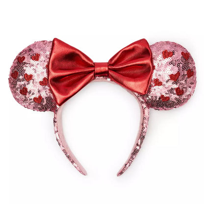 “Pre-order” HKDL - Minnie Mouse Sequined Ears Headband for Adults, Valentine's Day