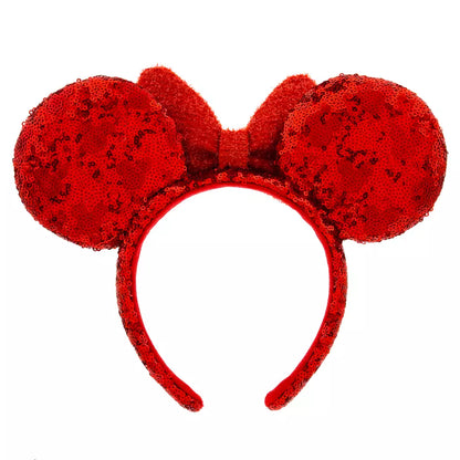 "Pre-Order" HKDL - Minnie Mouse Red Sequined Ears Headband for Adults