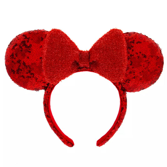 "Pre-Order" HKDL - Minnie Mouse Red Sequined Ears Headband for Adults