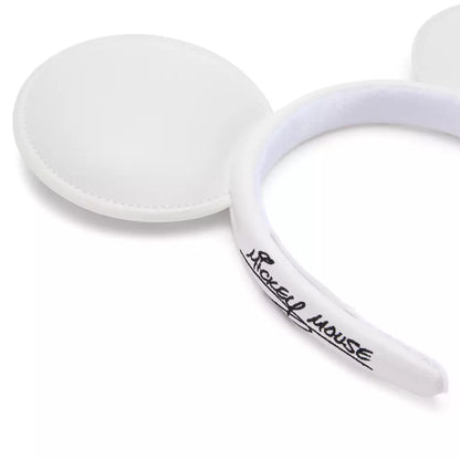 "Pre-Order" HKDL - Mickey Mouse White Simulated Leather Ears Headband for Adults