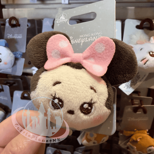 "Pre-Order" HKDL - Minnie Mouse Head Plush Hair Scrunchie Accessories, Cute Style 2026