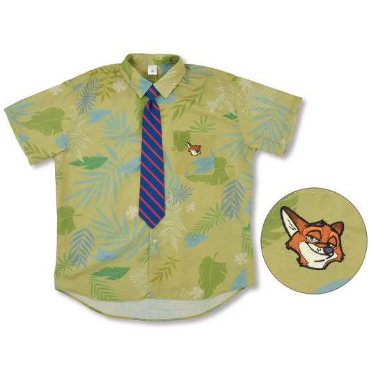 "Pre-Order" JDS - Nick Wilde short sleeve shirt with tie, My favorite Disney foxes