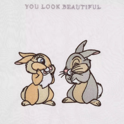 "Pre-Order" JDS - Miss Bunny & Thumper Shopping Bag/Eco Bag Embroidery, PASTEL BUNNIES "Bambi"