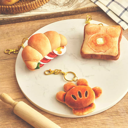 "Pre-Order" JDS - Mickey Plush Keychain Toast, MICKEY'S BAKERY