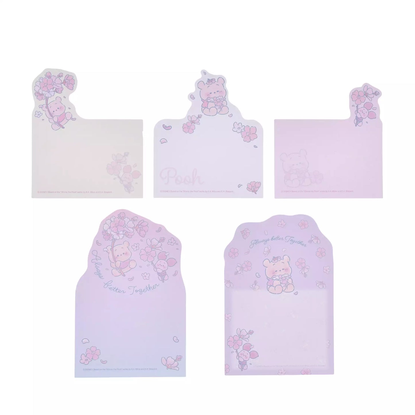 "Pre-Order" JDS - Winnie the Pooh & Piglet Memo Set with Stand, Disney Sakura Collection 2026