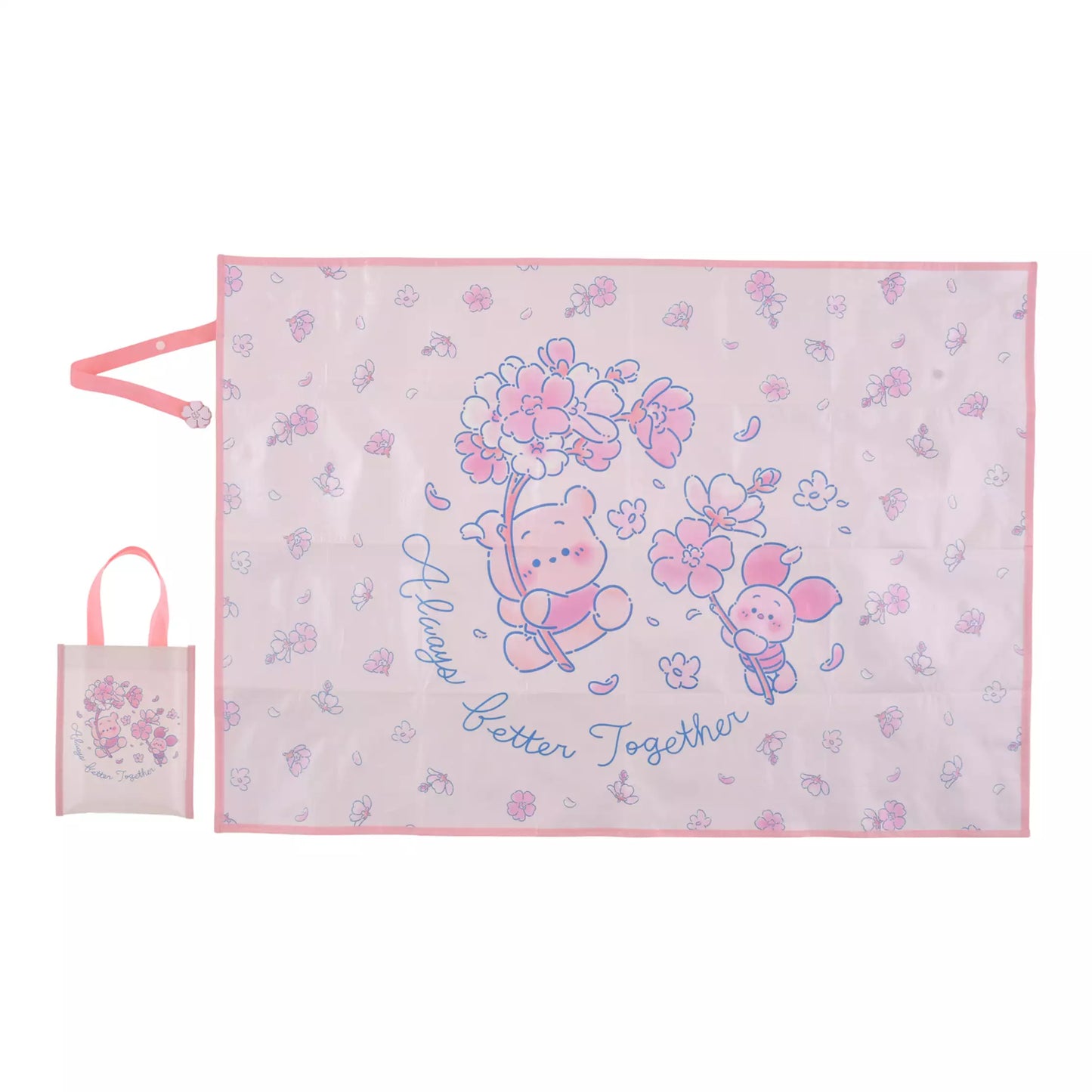 "Pre-Order" JDS - Winnie the Pooh & Piglet Picnic Blanket in Bag, Disney Sakura Collection 2026