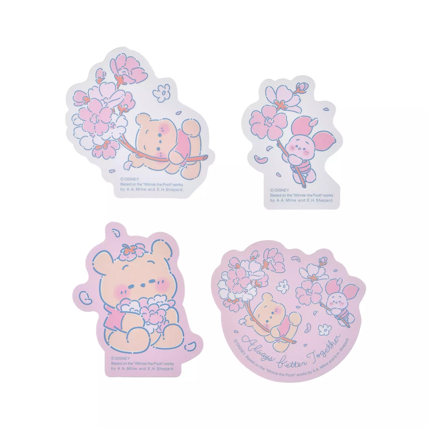 "Pre-Order" JDS - Winnie the Pooh & Piglet Die-Cut Sticker, Disney Sakura Collection 2026