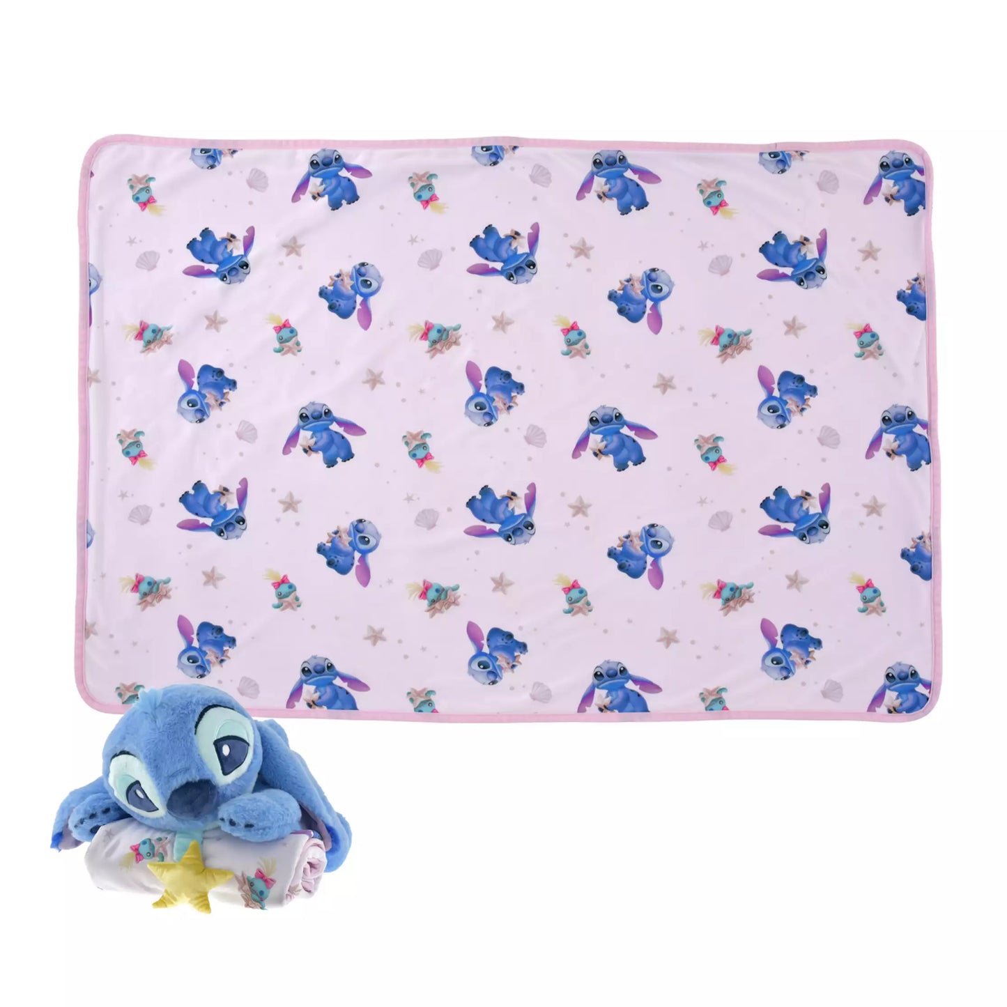 "Pre-Order" JDS - Stitch & Scrump Blanket Cool with Plush Toy, Disney Stitch Day Collection 2026