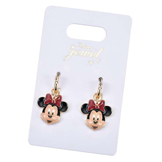 "Pre-Order" JDS - Minnie Mouse Hoop Earrings 2-Way Style, Face Character Motif 2026