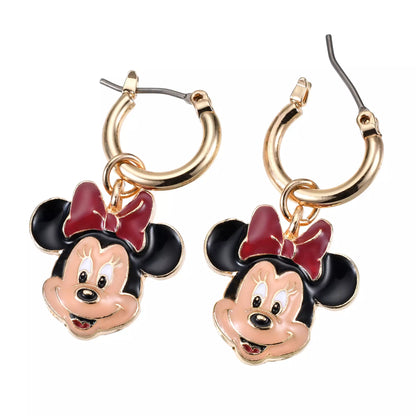 "Pre-Order" JDS - Minnie Mouse Hoop Earrings 2-Way Style, Face Character Motif 2026
