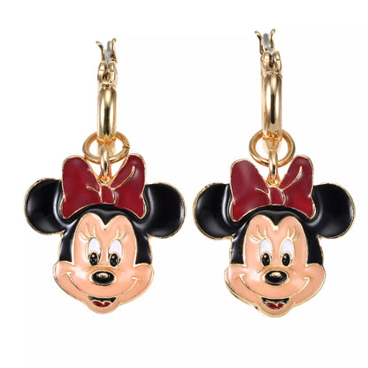 "Pre-Order" JDS - Minnie Mouse Hoop Earrings 2-Way Style, Face Character Motif 2026