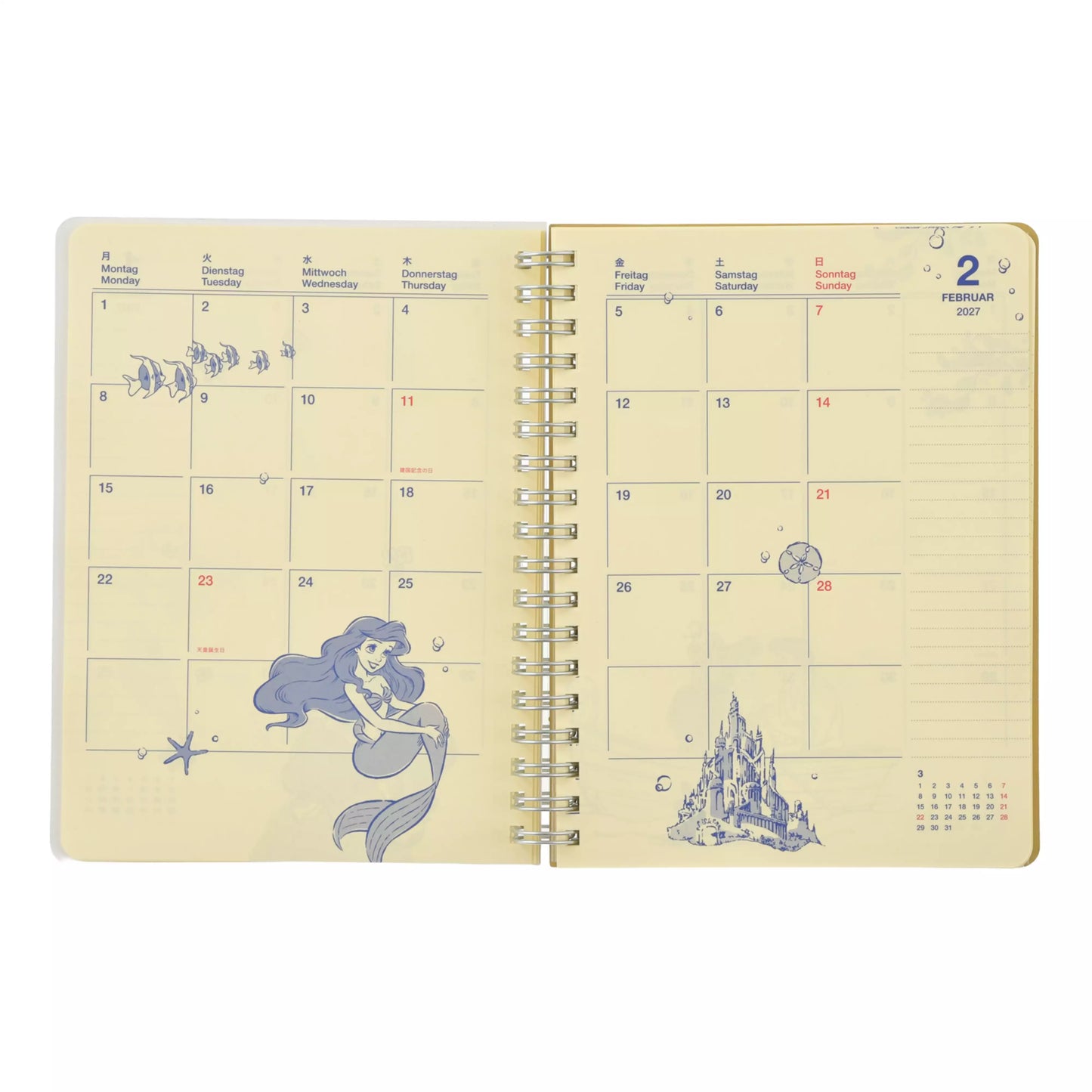 "Pre-Order" JDS - The Little Mermaid Rollbahn Schedule Book, CALENDAR & ORGANIZER 2027